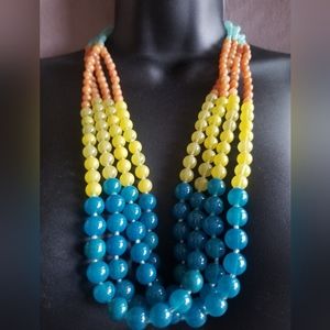 "Joyful" Glass Bead Statement Necklace